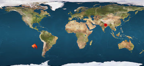Gdzie jest Nepal i Annapurna - to ta czerwona kropka