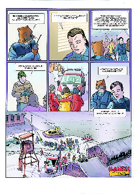 Zimowy komiks Komisariatu Rzecznego KSP w Warszawie.