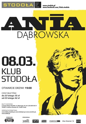 ANia Dąbrowska w Stodole - plakat