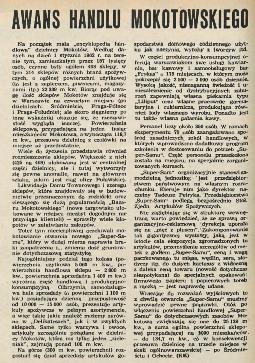 „Awans handlu mokotowskiego” autor (KK). Tygodnik Stolica, numer 23 z 10 czerwca 1962 roku.
