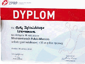 Dyplom Orłów Zglinickiego - Warszawa