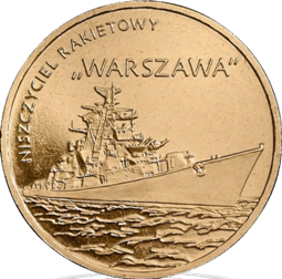 Moneta z wizerunkiem ORP „Warszawa”, nominał 2 zł