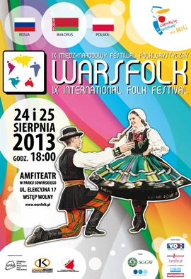 IX Międzynarodowy Festiwal Folklorystyczny WARSFOLK 2013 - plakat