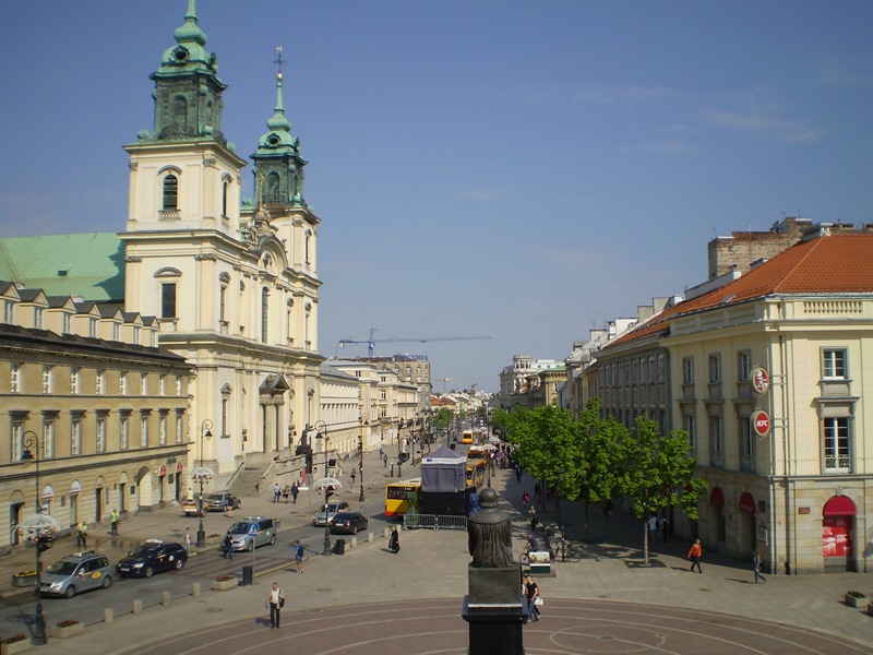 Widok na Nowy Świat z okien Pałacu Staszica